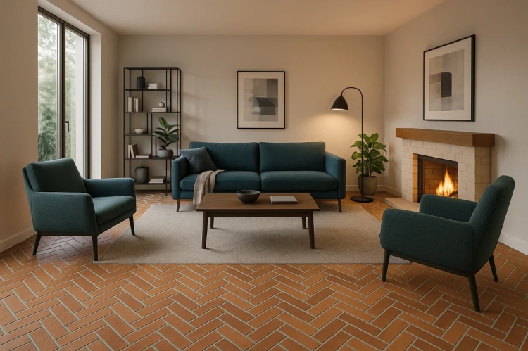Podłoga Loft - płytki podłogowe z cegły rozbiórkowej